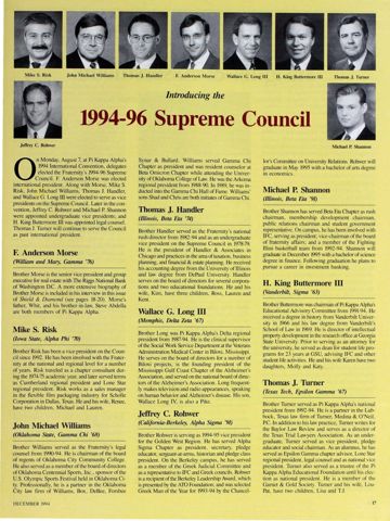 Introducing the 1994-96 Supreme Council
